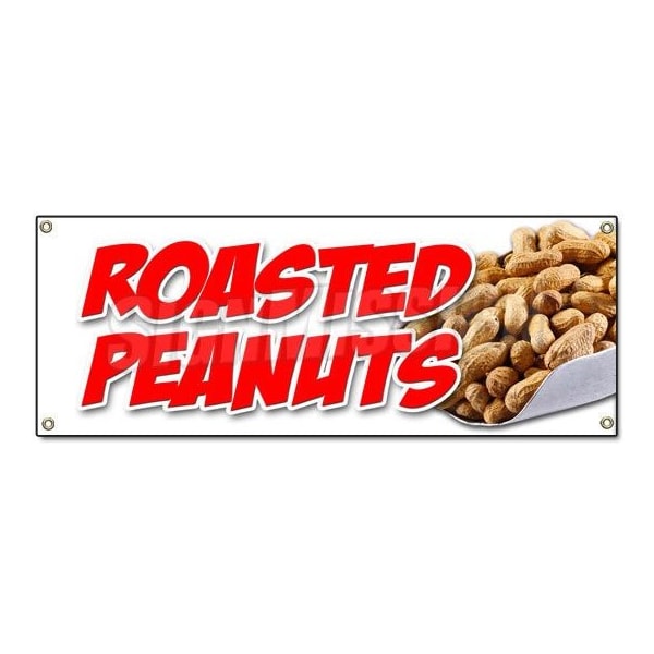 ROASTED PEANUTS BANNER SIGN fresh hot salted jumbo nut nuts boiled georgia